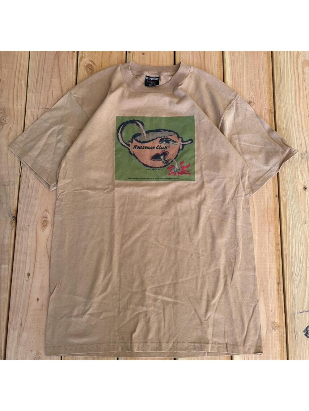 Tan and green Ultra Club Nonsense Club obscure tee